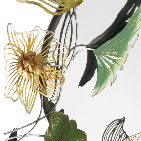 Wall metal decor with mirror "openwork flowers" 86.4x71.1x8.3 cm-2