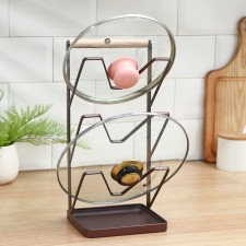Loft lofte lines stand, 16 × 13 × 33.5 cm, brown color