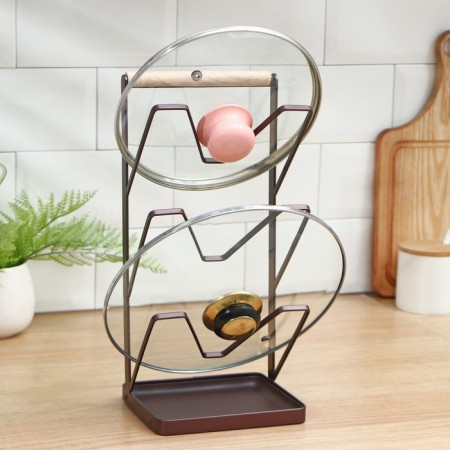 Loft lofte lines stand, 16 × 13 × 33.5 cm, brown color