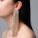 Hanging earrings with rhinestones "Waterfall" flowing, white color in gold, 16 cm