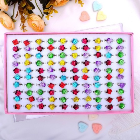 Children's ring "Choselka" geometry is bright, dimensionless, color mix, mix shape-1