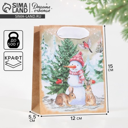 Craft vertical “snow -covered forest”, s 12 x 15 x 5.5 cm, New Year