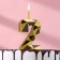 Candle for Cake "Almaz", number "2", gold with black