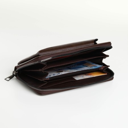 Pearl husband, 19.5*2.5*10 cm, 5 depth + n/pocket for bodies, d/maps, d/coins, on lightning, brown-5