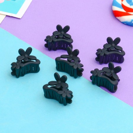 Hair crab "Ariella" (set of 6 pcs) chamomile arc, 2.5 cm, black-1