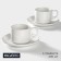 Set of Porcelain Magistro Basic Bistro, 4 objects: 2 cups 200 ml, 2 saucers d = 15 cm, white color