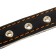 Leather collar on synthetic winterizer, 46 x 2 cm, Osh 25-35 cm, blue