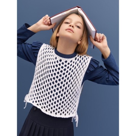 Knitted children's vests Amarobaby Mesh, height 128 cm, white color-9