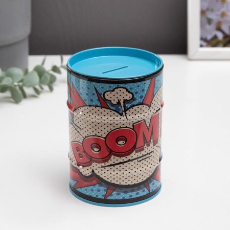Копилка металл банка "Boom" 12х8х8 см