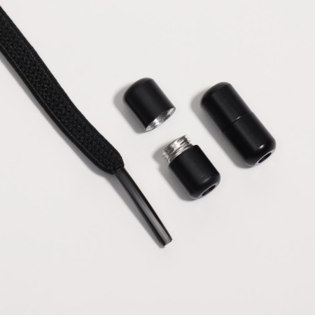 Shoes for shoes, steam, flat, with a latch, elastic, 6 mm, 100 cm, black color-5