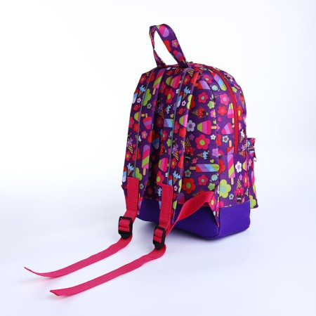 Baby backpack on lightning, external pocket, reflective strip, lilac color-1