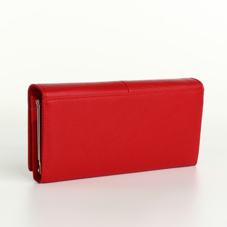 Women's wallet on magnets, red color-1