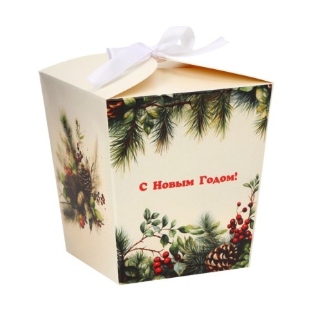 New Year. Bonbonniere, New Year's gift packaging "Winter cones", 7.5 × 8 × 7.5 cm.-1