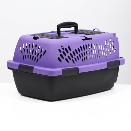 Carriage for animals with a metal door, 49 x 32 x 27, purple-2