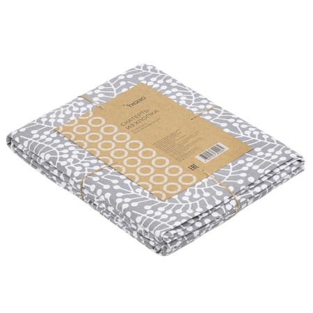 Gray tablecloth with a print Scandinavian Touch, 170x170 cm-5