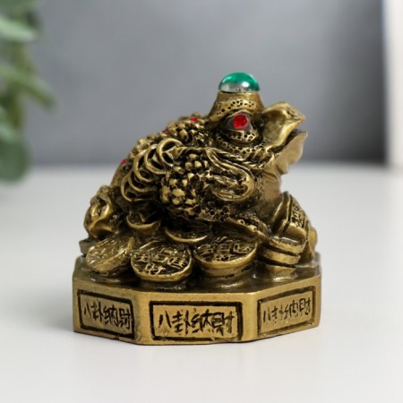 NECK Polystone Bronze "Zhaba on Ba-Gua" 5.8x5.8x6.6 cm-2