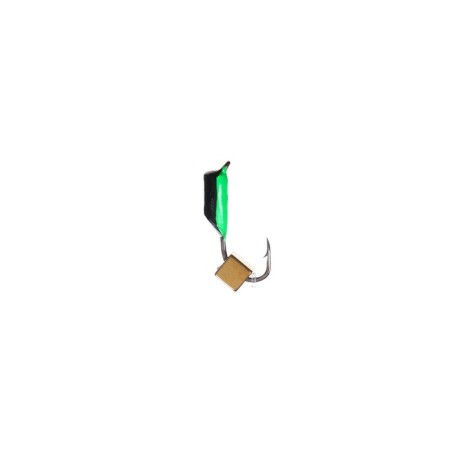 Mormyshka column black, green abdomen + gold cube, weight 0.45 g-1