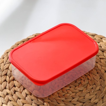 A set of food rectangular fodder containers, 3 pcs: 150 ml, 500 ml, 1.2 l, red color-2