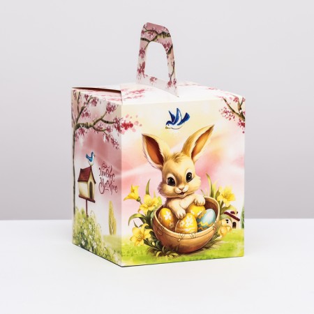 Easter box with the window "Easter basket" 15 x 15 x 18 cm-1