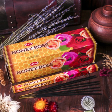Incense "hem" 8 sticks coal honey and rose