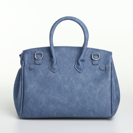 Women's bag on the Textura valve, small size, blue color-2