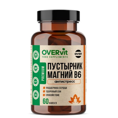Motherwort+magnesium+vitamin B6 overvit, 60 capsules