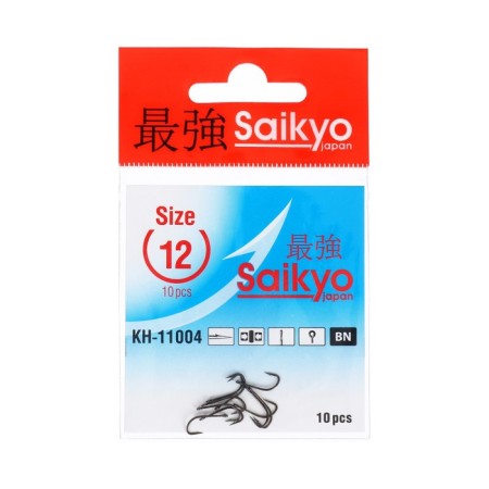 Hooks Saikyo KH-11004 Crystal BN No. 12, 10 pcs