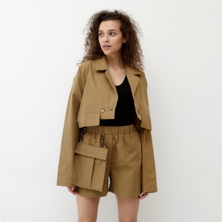 Women's shorts Minaku: Casual Collection Beige color, rr 42