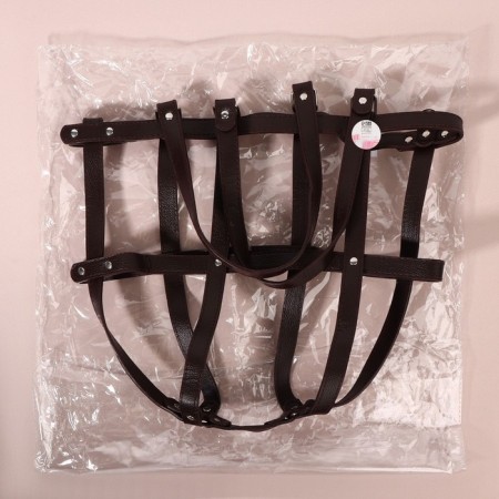Bagon for a bag of artificial leather, 43 × 35 × 15 cm, brown/silver color-5