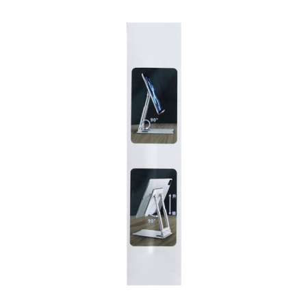 A tablet stand, adjustable, folding, rubber inserts, white-6