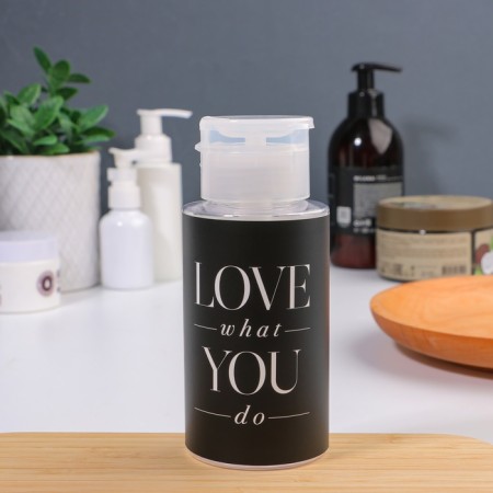 The bottle with the pump "Love What You Do", 200 ml, black/white color-2