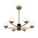 Suspended lamp Freya Fr5230PL-06BS Marble, 670x670x560 mm, E27, 6x60W, brass color