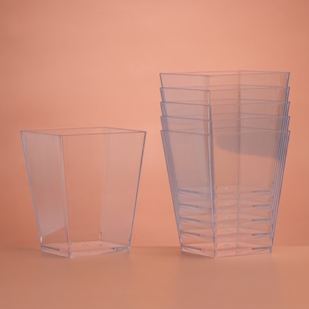 The form of plastic disposable for the buffet "Square", 150 ml, transparent, 15 pcs/unns.-3