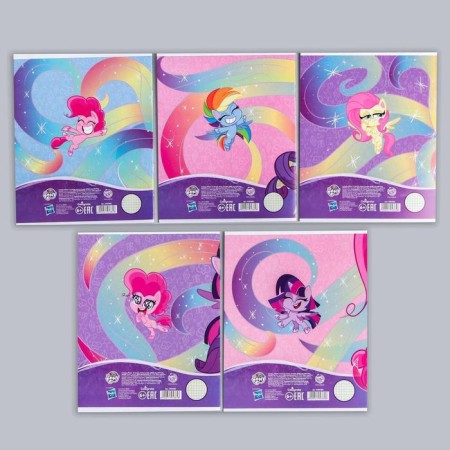 Notebook in a cage 12 sheets, 5 types of mix, cover coated cardboard, my little pony-7