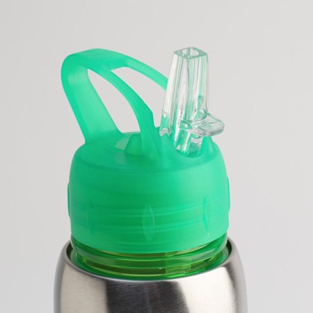 Bicycle bottle, 650 ml, Albi, with a drinker, 25 x 6 cm, green-2