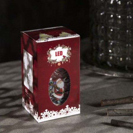 LED figure "Bronze Lantern with Santa Claus" 7 × 13 × 3.5 cm, plastic, batteries AG13x3, glow warm white-3