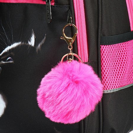 School backpack, 40 x 33 x 19 cm, ergonomic back, stavia "cat", black/pink-10
