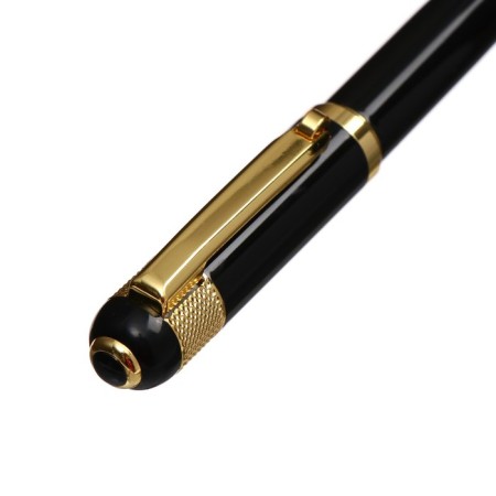 Gift handle, ball "Venzura" in the leatherette case, rotary, black body with gold-4