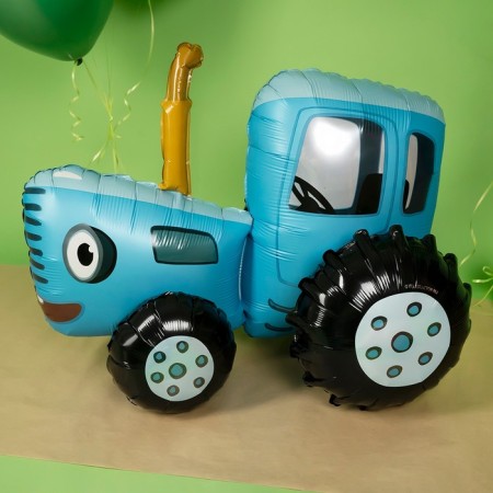 Foil ball 28 "3D Blue Tractor", figure-1