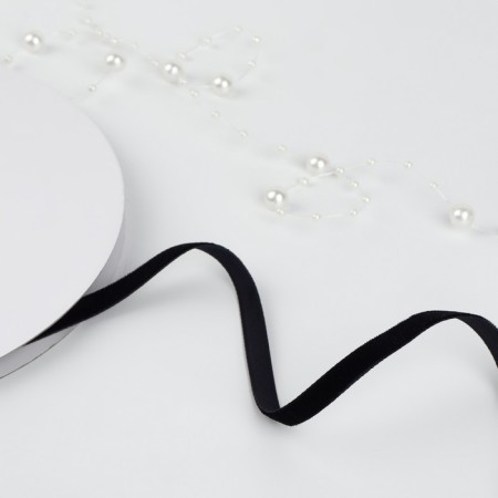 Velvet tape, 6 mm, 18 ± 1 m, black color No. 03
