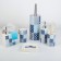 A set of accessories for the bathroom "Geometry", 6 items (soap dish, 2 dispensers for soap, 2 glasses, ruff)