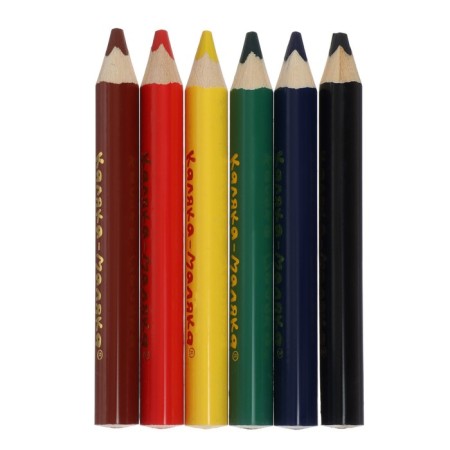 Pencils 6 flowers, "kalyaka-small", three-sided, thick-1