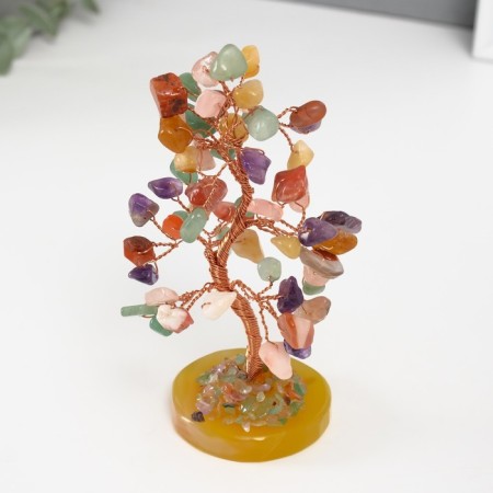 Bonsai souvenir "Cash tree" multi -colored 60 stones 5.5x5x15.5 cm-3