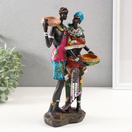 Souvenir Polystone Summary "African couple" MIX 30x9x18 cm-2