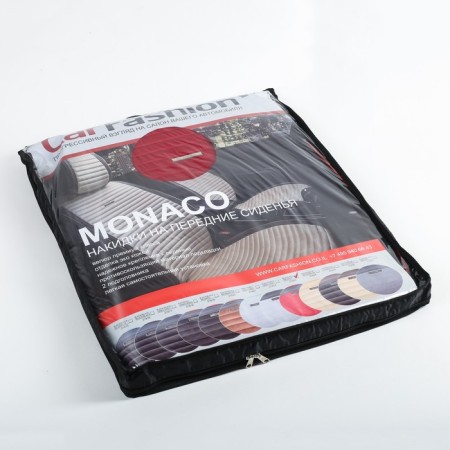 Monaco capacities, 3D, premium velur, set 2 pcs black/red-2