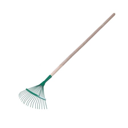 Fan, wire rake, 18 teeth, wooden stalk