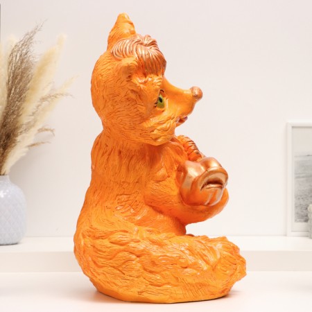 Piggy bank "Fox with fish" 40x40x30cm, redhead-3