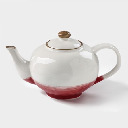 Kettle porcelain harness "Cosmos", 600 ml, red color