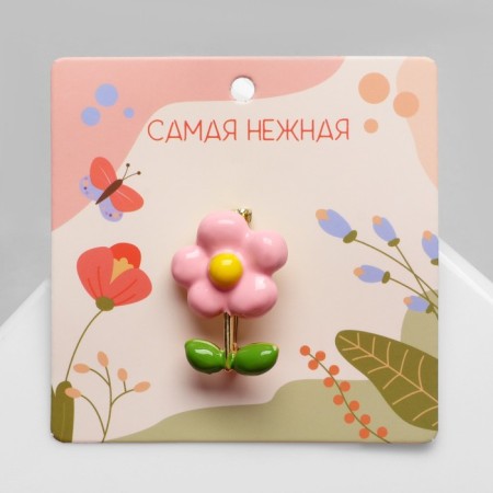 Brooch "Flower" is simple, colored in gold