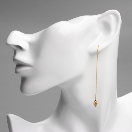 Hanging earrings with rhinestones Xuping broke, sparks, white color in pink gold-2